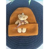 Bebsi Bebtaş Bear Pelüş Kahve Ayıcıklı Bere Renkli Tedy Figürlü Unisex Kiremit Örgü