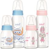 Bebsi Mavi Pembe 250 ml + 125 ml Karma 2'li Cam Biberon Seti