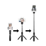 BEBTECH L01 Selfie Çubuğu Tripod Bluetooth Destekli Stick Kablosuz Uzaktan Kumandalı