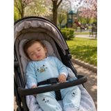 Becalm Online Müslin %100 Organik Pamuk - Uniseks Bebek Mevsimlik Uyku Tulumu Fermuarlı - Kuzu Nakışlı - Mint - 9 - 12 Ay