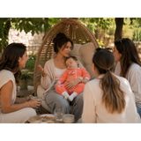 Becalm Online Müslin %100 Organik Pamuk - Uniseks Bebek Mevsimlik Uyku Tulumu Fermuarlı - Kuzu Nakışlı -Turuncu - 2 - 3 Yaş
