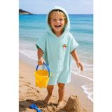 BeCalm Online Organik %100 Pamuk Müslin - Nakışlı Bebek / Çocuk Panço - Cepli Kapuşonlu - Yazlık Deniz ve Havuz Kıyafeti - Bornoz - Havlu - Kurulama - Plaj Kıyafeti - Deniz - Havuz – Mint