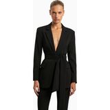 Because Of Alice Classic Blazer With Belt Klasik Blazer Kadın Ceket - Siyah - XL