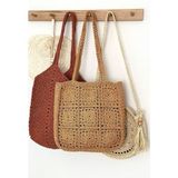 Becca Style Hasır Tote Çanta Hardal, Motifli Örgü Çanta, Suya Dayanıklı Özellikler ile Yazlık Moda Tasarım - Hardal Sarısı