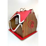 Becca Style Özel Tasarım Dekoratif Ahşap Kedi Evi/Kulübesi/Yuvası, Kedi Evi, Yavru/yetişkin Ahşap Kedi Yuvası - Kırmızı