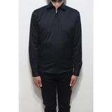 Becces Fistan Store Erkek Düz Italyan Kesim Dar Kalıp Cepsiz Pamuklu Yazlık Gömlek - Siyah - 2XL