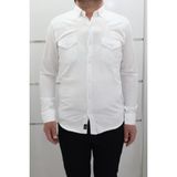 Becces Fistan Store Erkek Düz Spor Kesim Dar Kalıp Çift Cepli Uzun Kollu Yazlık Keten Gömlek - Beyaz - XL