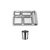 Becenhouse 2 Parça Piknik Kahvaltılık Paslanmaz Metal Tabldot Set ( 1 Adet Tabildot ,1 Adet Bardak )