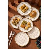 Becklume 6'Lı Pasta-Tatlı Tabağı | Modern Kare Pasta - Tatlı Sunum Tabağı 6 Adet Pasta Tabağı