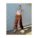 BECRED Unisex Urban Baggy Parachute Pant I Bol Paça Rahat Kesim Ayarlanabilir Pamuk Kumaş Paraşüt Pantolon