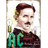 Bedeko Ac Nicola Tesla Hediyelik Ahşap Tablo 18Cm X 27Cm