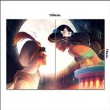 Bedeko Ahşap Tablo Aladdin Ve Yasemin Sihirli Lamba 70*100Cm