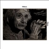 Bedeko Ahşap Tablo Albert Einstein Resim Sözcük Baskılı 70*100Cm