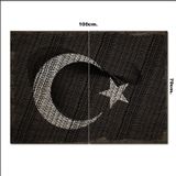 Bedeko Ahşap Tablo Atatürk Yazılı Bayrak Desenli 70*100Cm