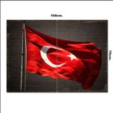 Bedeko Ahşap Tablo Direkte Türk Bayrağı Baskılı 70*100Cm