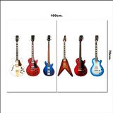 Bedeko Ahşap Tablo Elektro Gitar Resimleri 70*100Cm