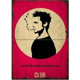 Bedeko Ahşap Tablo Eski Fight Club Figürü Afiş Görseli Art Mdf Poster