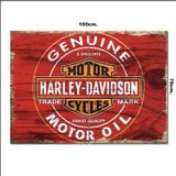 Bedeko Ahşap Tablo Harley Davidson Logosu 70*100Cm