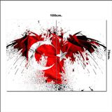 Bedeko Ahşap Tablo Kırmızı Beyaz Türk Bayrağı 70*100Cm