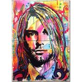 Bedeko Ahşap Tablo Retro Kurt Cobain Model Ahşap Tablo