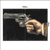 Bedeko Ahşap Tablo Revolver Tabanca 6 Patlar 70*100Cm
