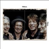 Bedeko Ahşap Tablo Rolling Stones Yazılı Yüz 70*100Cm