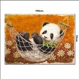 Bedeko Ahşap Tablo Sevimli Panda Ve Hamak Keyfi 70*100Cm