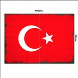 Bedeko Ahşap Tablo Türk Bayrağı Baskılı 70*100Cm