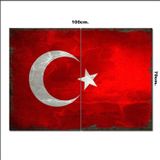 Bedeko Ahşap Tablo Türk Bayrağı Şekilli 70*100Cm