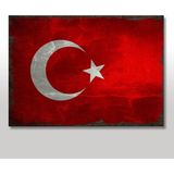Bedeko Ahşap Tablo Türk Bayrağı Şekilli
