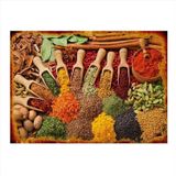 Bedeko Baharat Çeşitleri Hediyelik Ahşap Tablo 50Cm X 70Cm