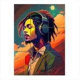 Bedeko Bob Marley Tasarım 9 Parça Puzzle Tablo