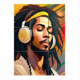 Bedeko Bob Marley Temalı Mdf 9 Parça Puzzle Tablo