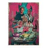 Bedeko Daha Hızlı ve Daha Öfkeli Desenli Ahşap Tablo - 35 x 50 - Çok Renkli