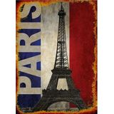 Bedeko Fransa Bayrağı Ve Paris Dekoratif Ahşap Tablo