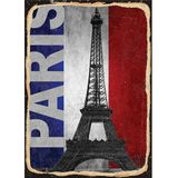 Bedeko Fransa Bayrağı Ve Paris Dekoratif Mdf Tablo