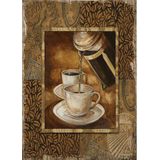Bedeko French Press Kahve Tasarım Ahşap Tablo