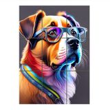 Bedeko Gözlüklü Köpek 9 Parça Puzzle Tablo