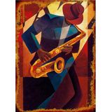 Bedeko Jazz Müzik Ve Saksafon Hediyelik Ahşap Tablo