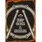 Bedeko Keep Calm Rock N Roll Hediyelik Ahşap Tablo