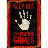 Bedeko Keep Out İ'M Playing Games Tasarım Ahşap Tablo 50 Cm X 70 Cm