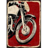 Bedeko Kırmızı Fon Motosiklet Hediyelik Ahşap Tablo