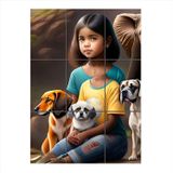 Bedeko Kız Ve Hayvanlar Temalı 9 Parça Puzzle Tablo