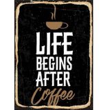 Bedeko Life Begins After Coffee Hediyelik Mdf Tablo