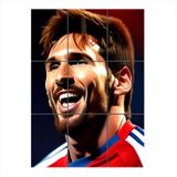 Bedeko Lionel Messi Futbol Temalı Mdf 9 Parça Puzzle Tablo