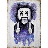 Bedeko Marshmello Kafa Hediyelik Ahşap Tablo