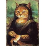 Bedeko Monalisa Kedi Hediyelik Ahşap Tablo