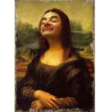 Bedeko Monalisa Mr Bean Hediyelik Ahşap Tablo