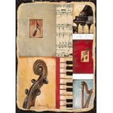 Bedeko Patchwork Müzik Hediyelik Ahşap Tablo