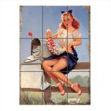 Bedeko Posta Kutusu Pin Up Kadın 9 Parça Puzzle Tablo